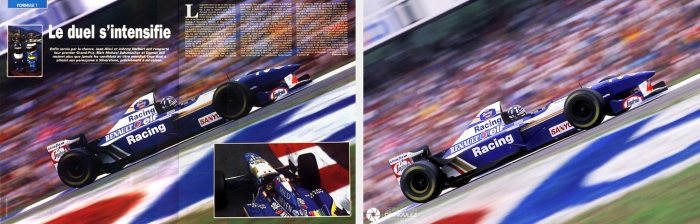 Publication Presse Dans Le Magazine Speed Et Photo Originale   GP Allemagne F1 1995   Damon Hill (GBR) / Williams Renault   Photo : © Sebastien Desnoulez